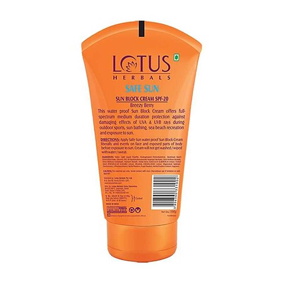 Lotus Herbals Safe Sun Sun Block Cream PA+ - SPF 20