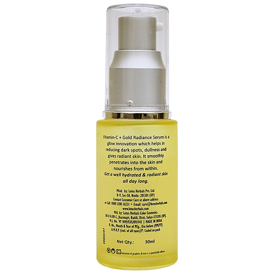 Lotus Herbals WhiteGlow Vitamin C + Gold Radiance Serum - Anti-Pollution