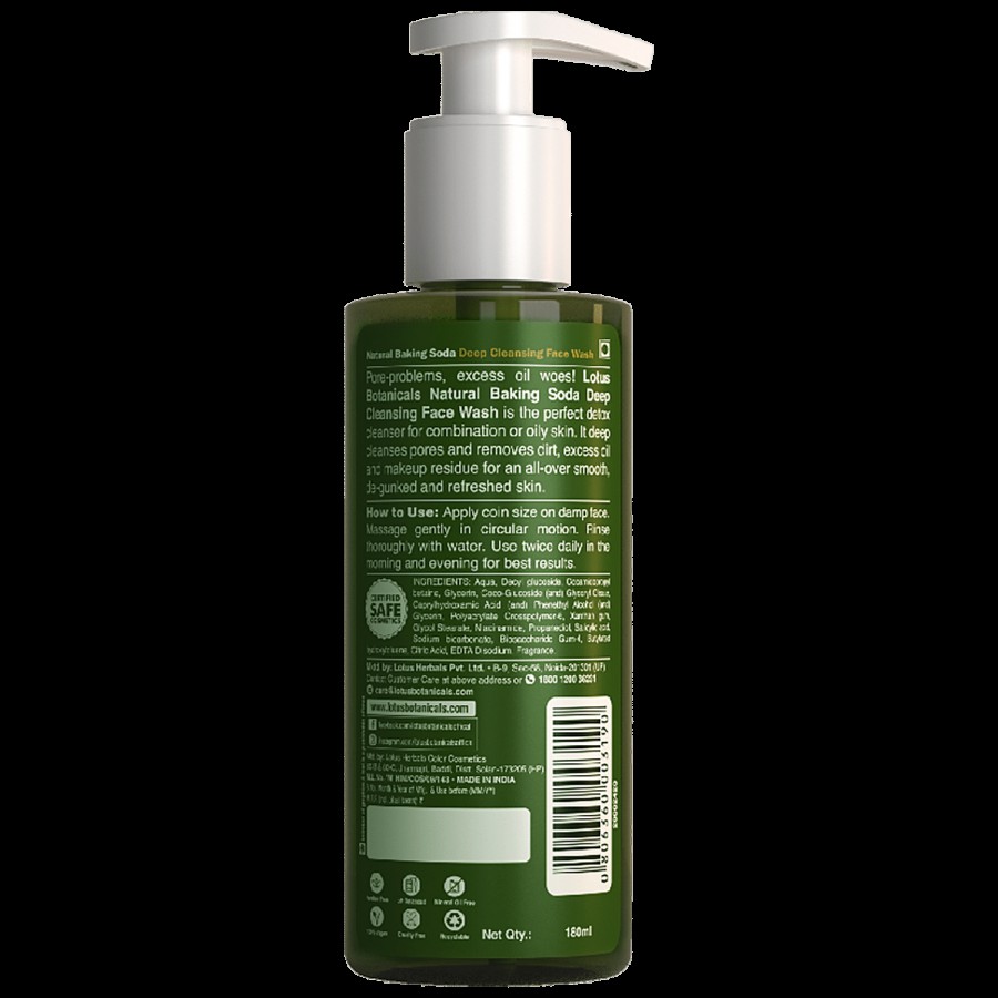 Lotus Botanicals Natural Baking Soda Deep Cleansing Face Wash - Deep Pore Cleanser