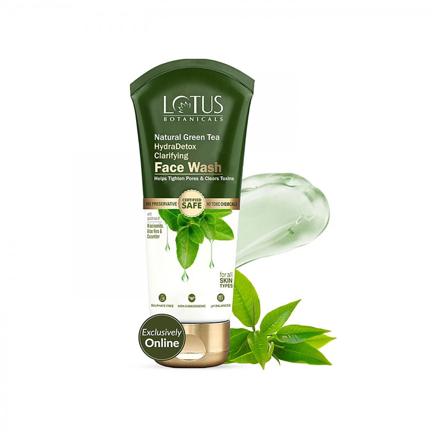 Lotus Botanicals Natural Green Tea HydraDetox Clarifying Face Wash - With Niacinamide