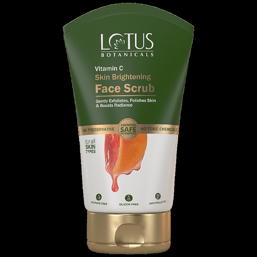 Lotus Botanicals Vitamin C Skin Brightening Face Scrub - Gently Exfoliates