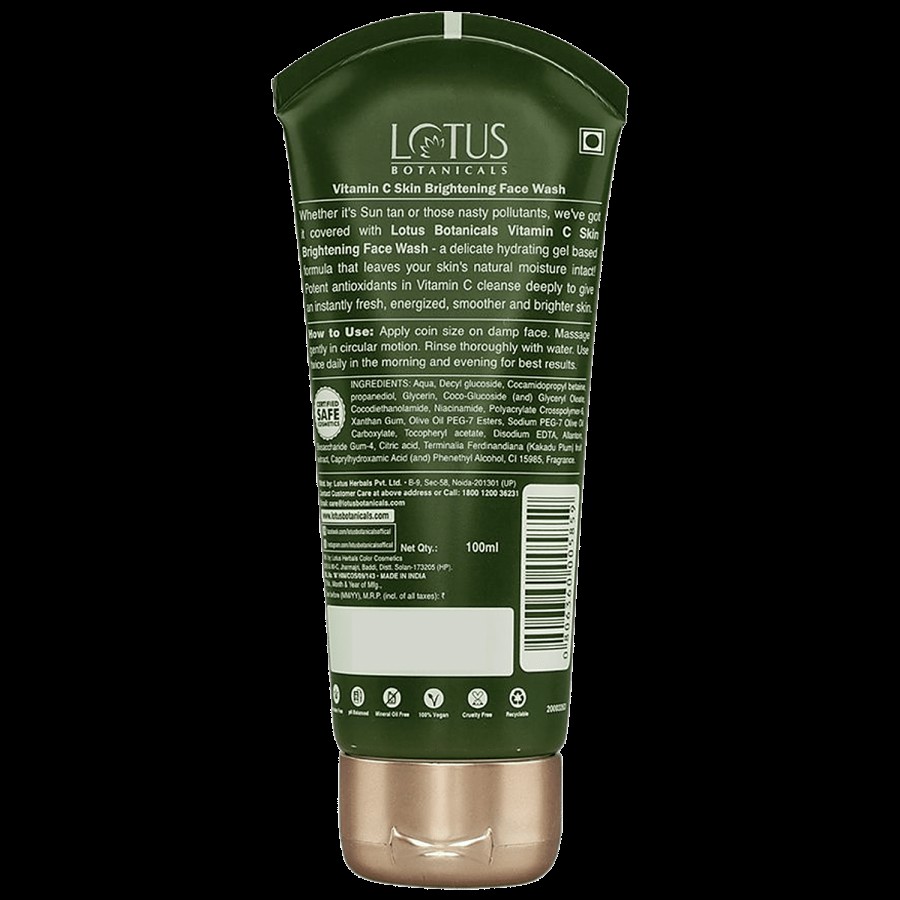 Lotus Botanicals Vitamin C Skin Brightening Face Wash - Anti-Pollution