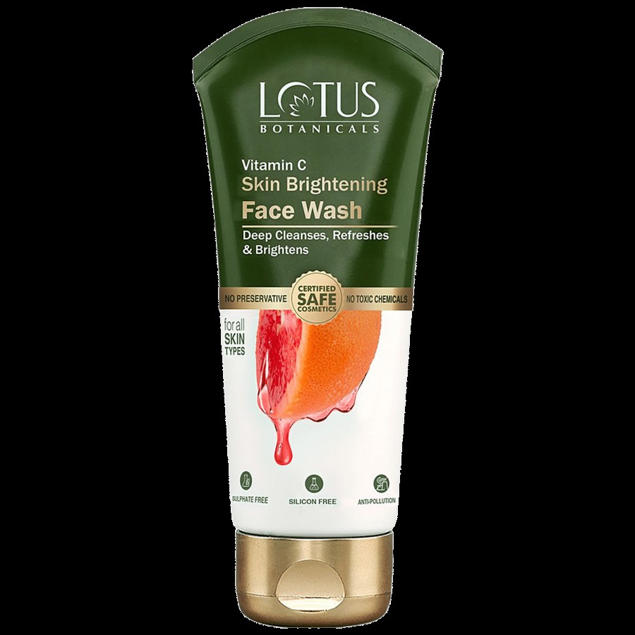 Lotus Botanicals Vitamin C Skin Brightening Face Wash - Anti-Pollution