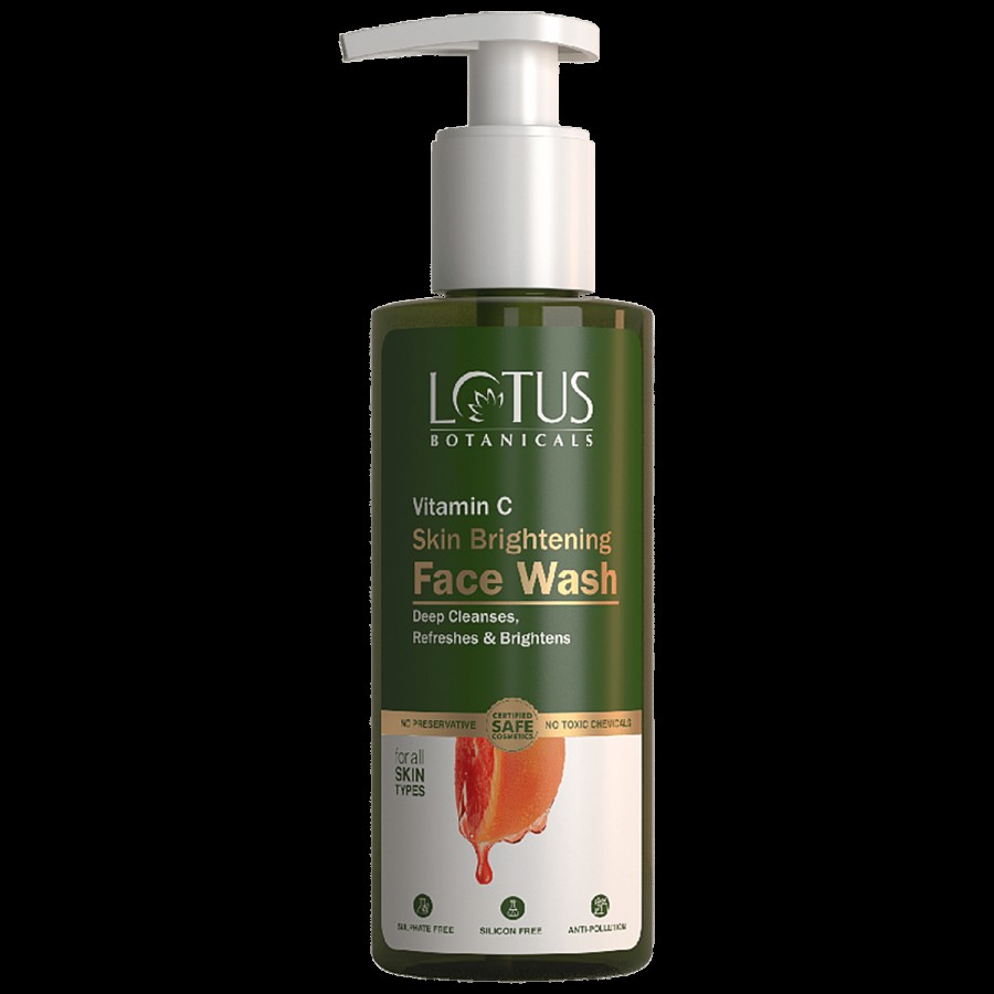 Lotus Botanicals Vitamin C Skin Brightening Face Wash - Deep Cleanses