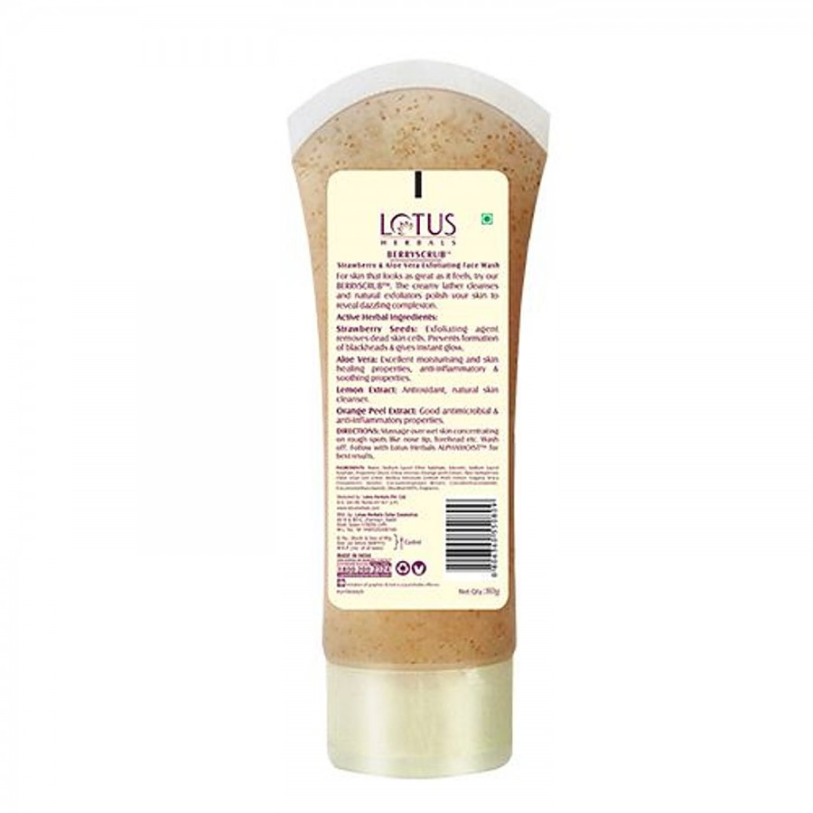 Lotus Herbals Berry Scrub Strawberry & Aloe Vera Exfoliating Face Wash