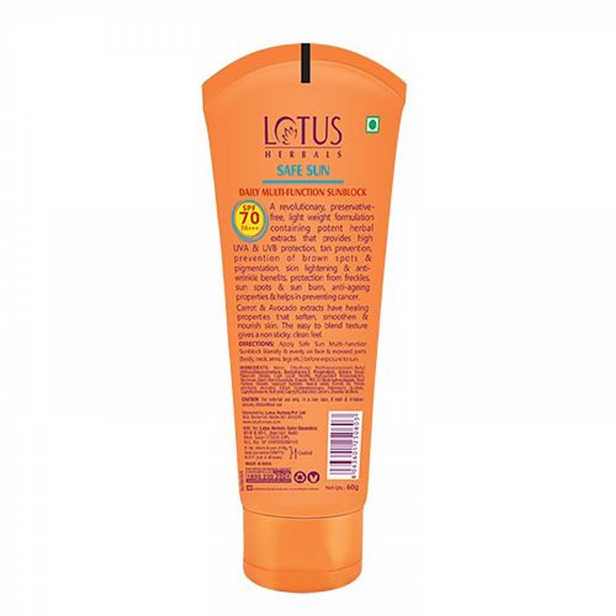 Lotus Herbals Safe Sun Daily Multi-Function Sun Block PA+++ - SPF 70