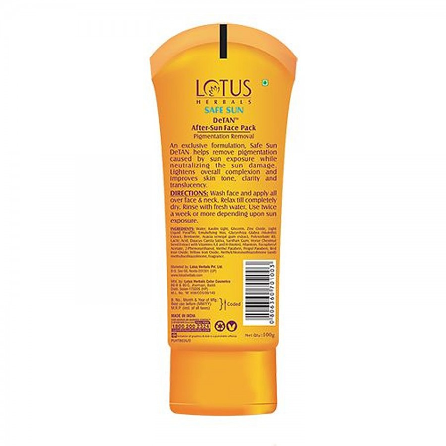 Lotus Herbals Safe Sun Detan After-Sun Face Pack