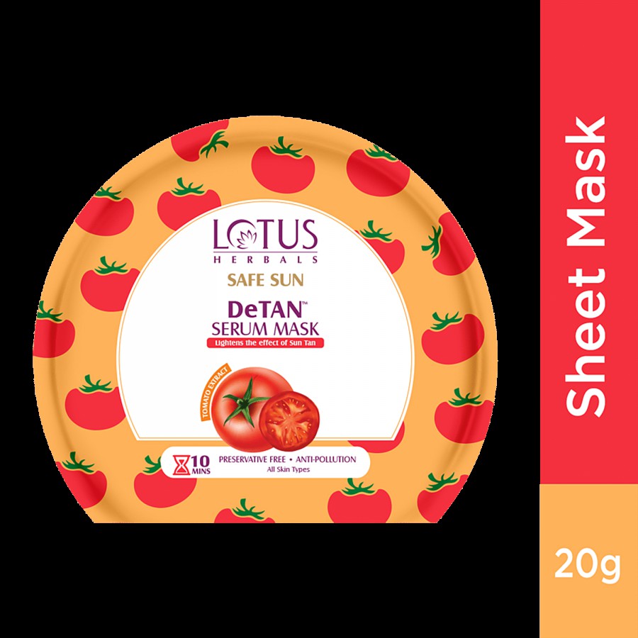 Lotus Herbals Safe Sun Detan Serum Mask - Tomato Extract