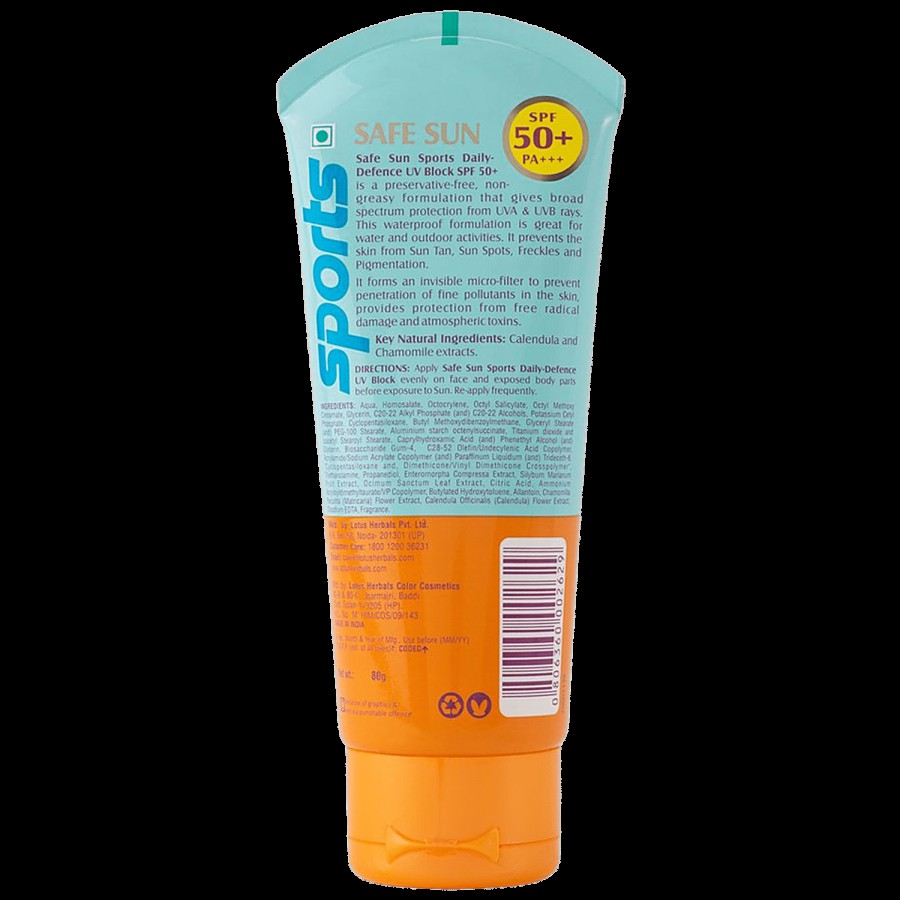 Lotus Herbals Safe Sun Sports Daily-Defence UV Block - SPF 50+