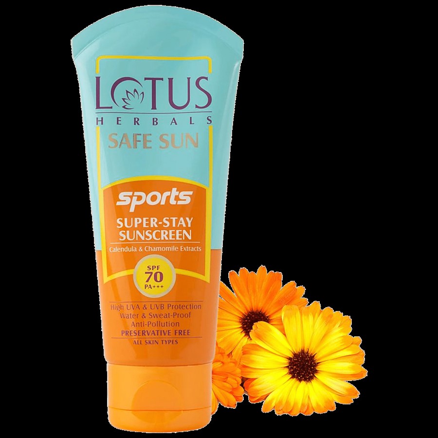 Lotus Herbals Safe Sun Sports Super-Stay Sunscreen - SPF 70