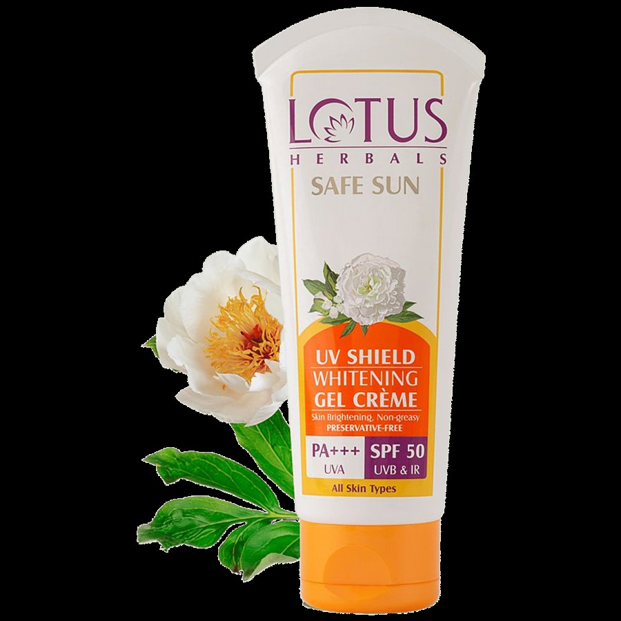 Lotus Herbals Safe Sun UV Shield Whitening Gel Creme - SPF 50