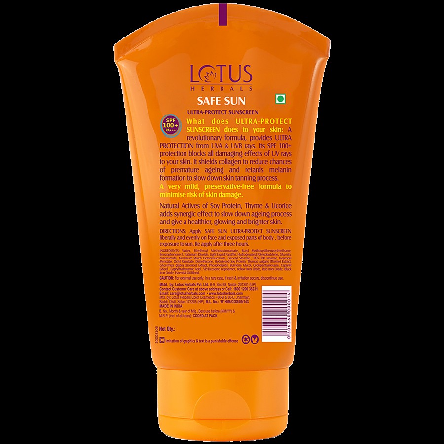 Lotus Herbals Safe Sun Ultra Protect Sunblock - SPF 100+