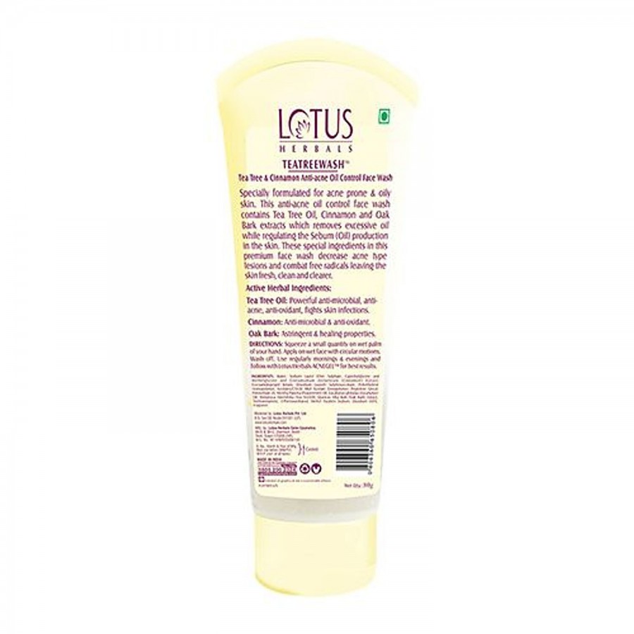 Lotus Herbals Teatreewash Tea Tree & Cinnamon Anti-Acne Oil Control Face Wash