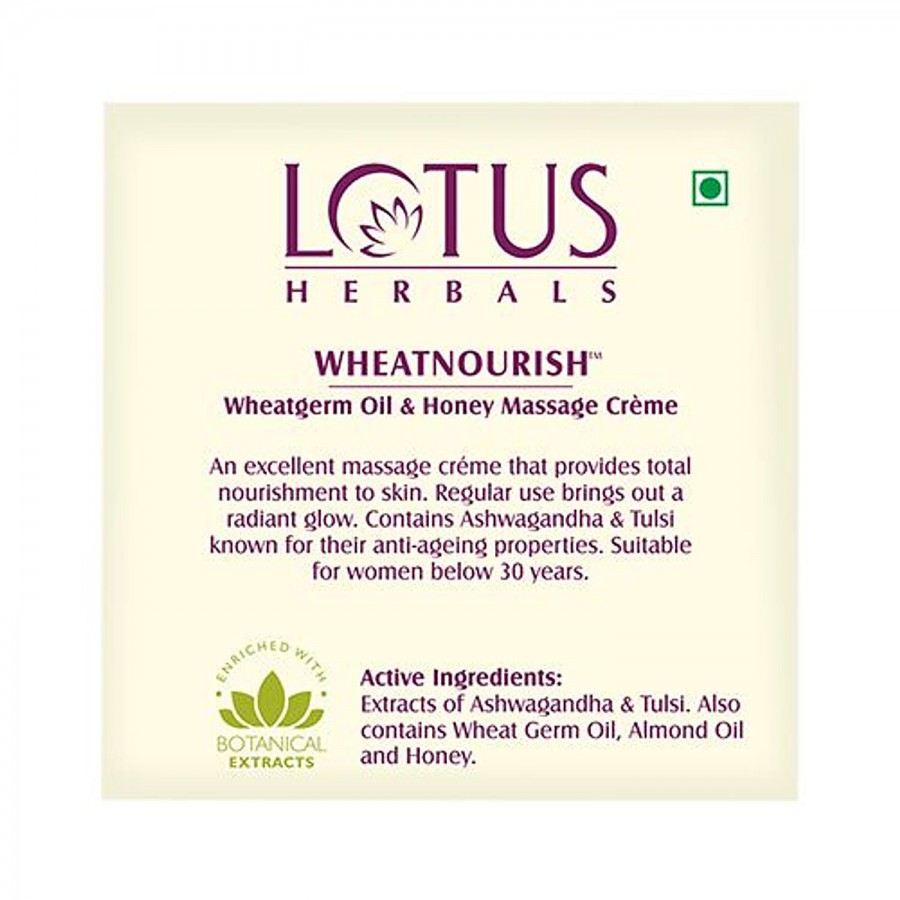 Lotus Herbals Wheatnourish Wheatgerm Oil & Honey Massage Creme