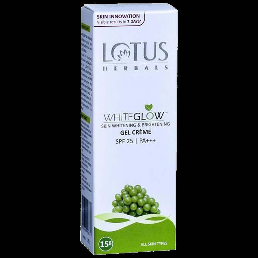 Lotus Herbals WhiteGlow Skin Whitening & Brightening Gel Creme - SPF 25 PA+++