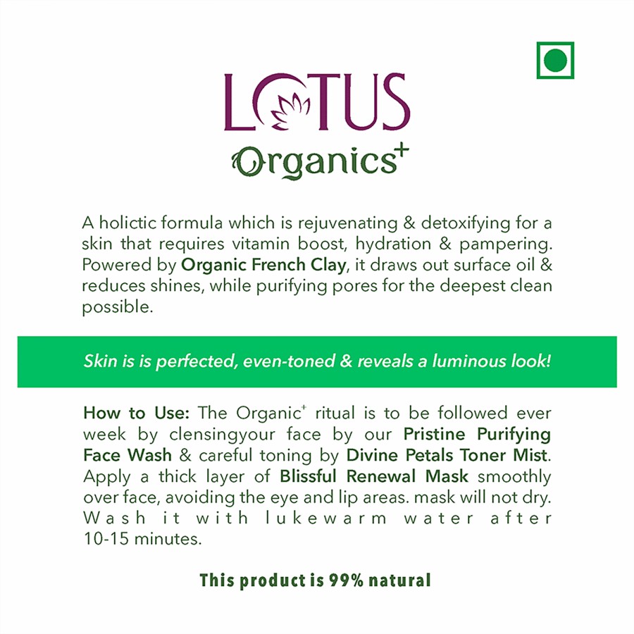 Lotus Organics+ Blissful Renewal Mask