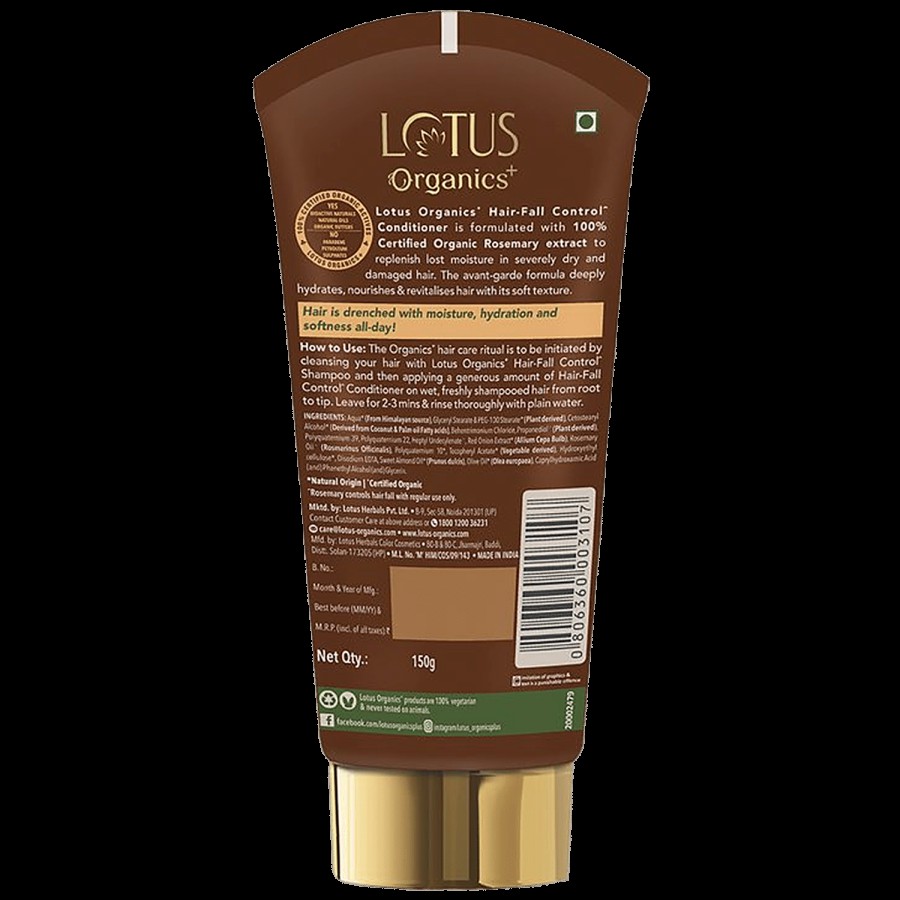 Lotus Organics+ Hair Fall Control Conditioner - Rosemary