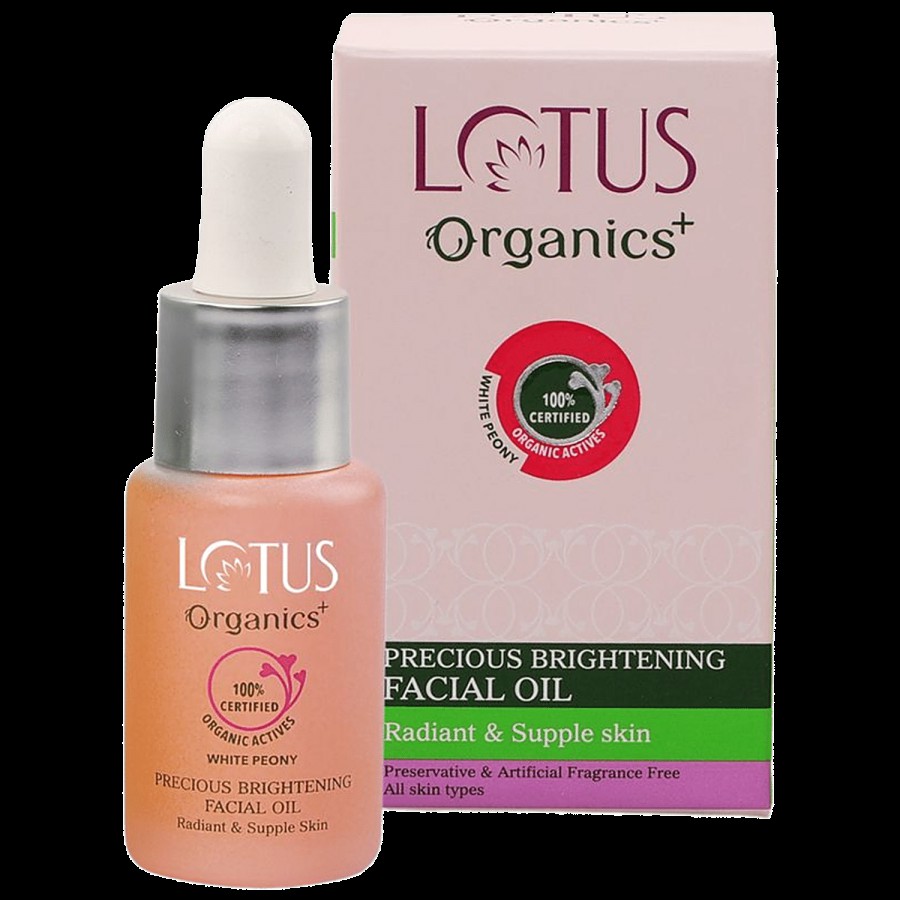 Lotus Organics+ Precious Brightening Facial Oil - White Peony