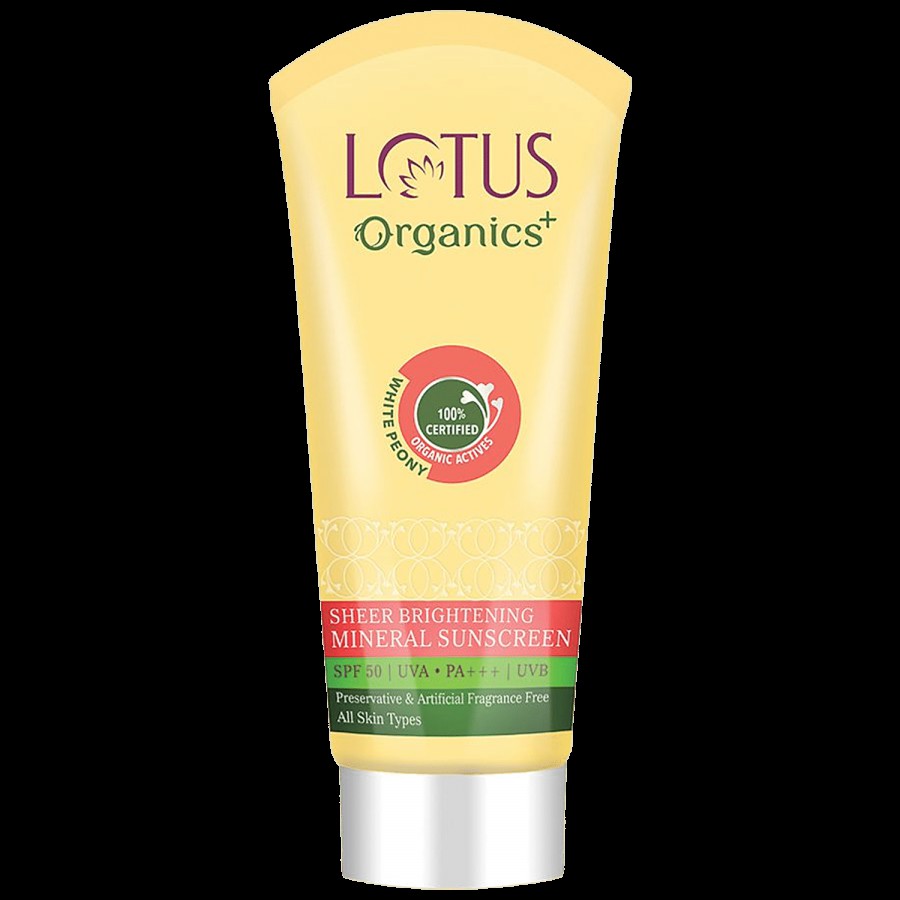 Lotus Organics+ Sheer Brightening Mineral Sunscreen - SPF 50