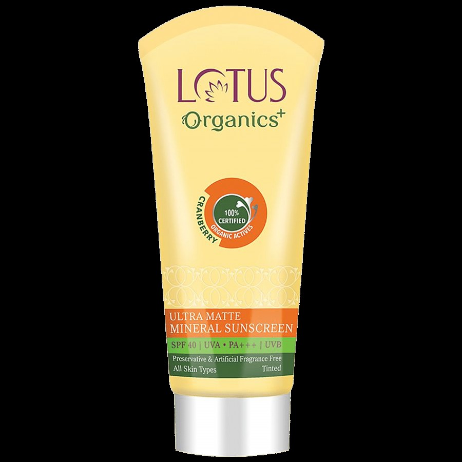 Lotus Organics+ Ultra Matte Mineral Sunscreen - SPF 40