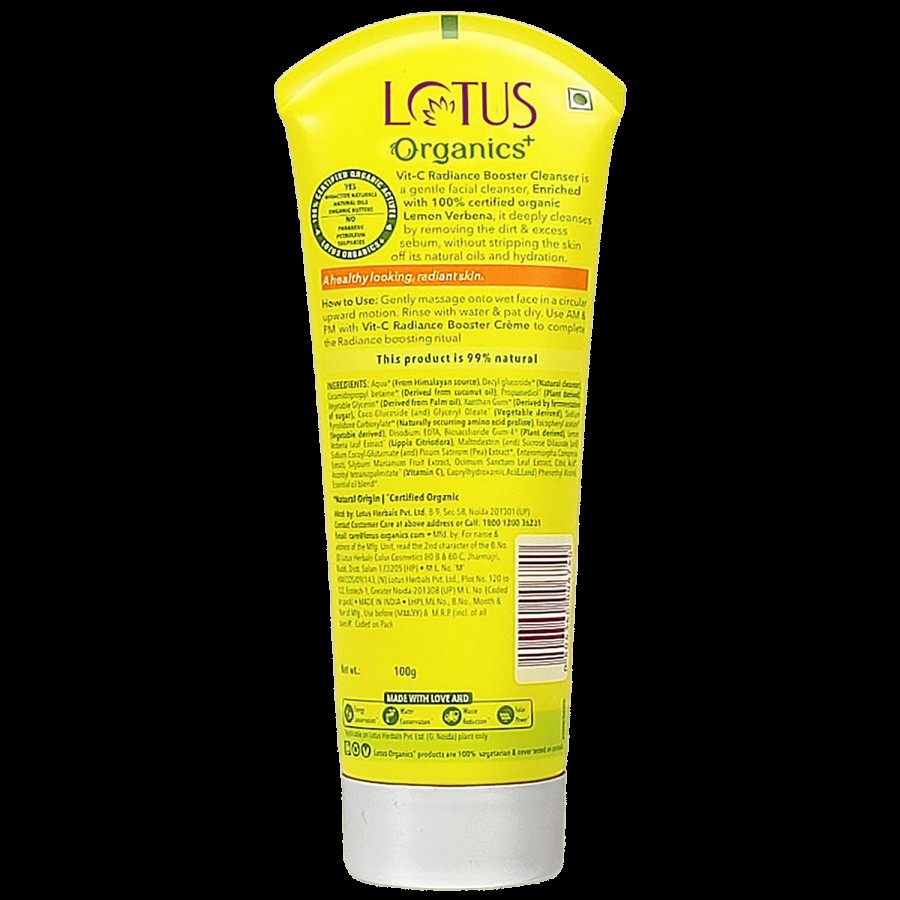 Lotus Organics+ Vit-C Radiance Booster Cleanser - Lemon Verbena