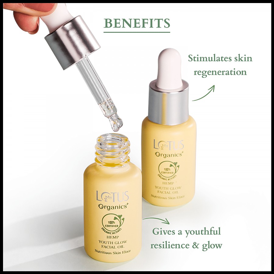 Lotus Organics+ Youth Glow Facial Oil - Hemp