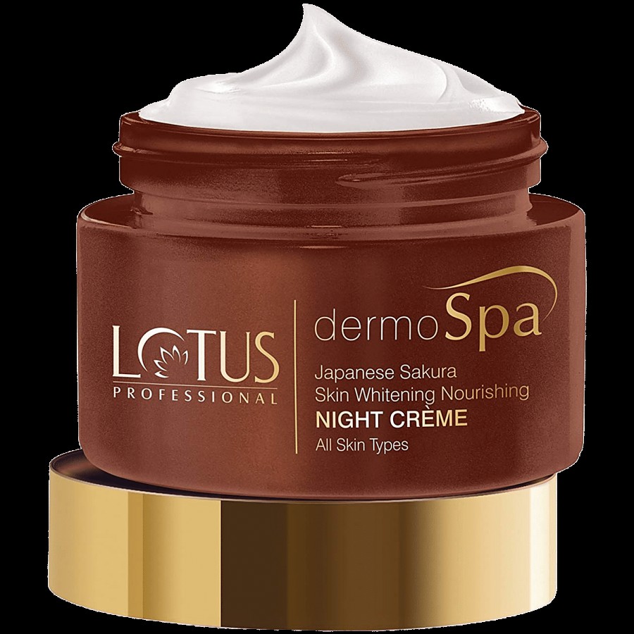 Lotus Professional DermoSpa Japanese Sakura Skin Whitening Nourishing Night Cream - Preservative Free