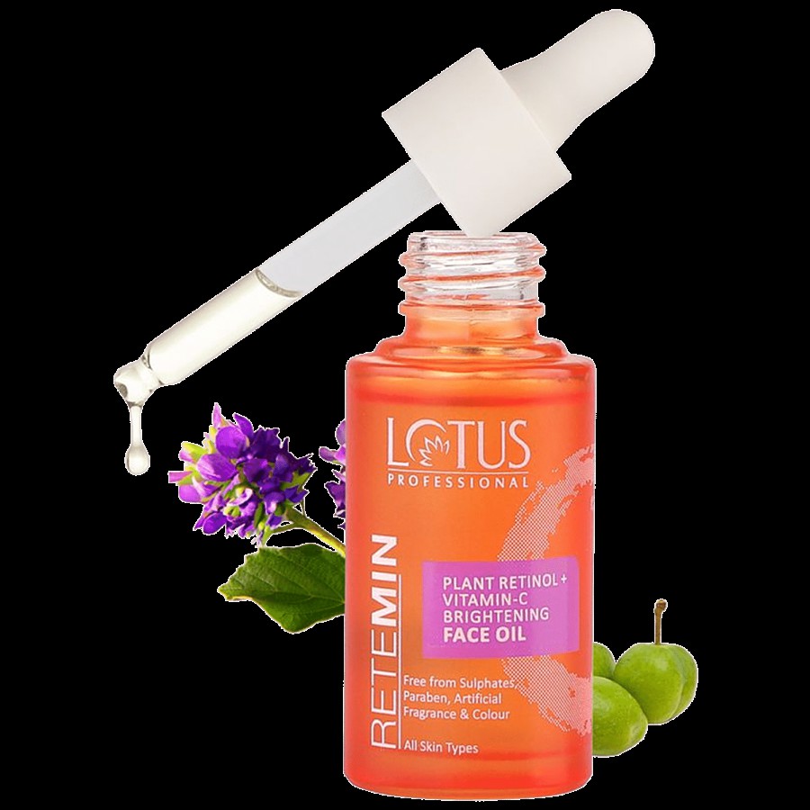 Lotus Professional Retemin Plant Retinol + Vitamin C Brightening Face Oil - Paraben Free