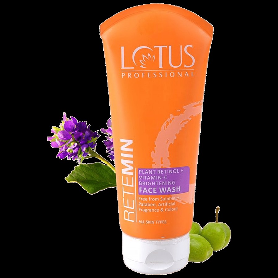 Lotus Professional Retemin Plant Retinol + Vitamin C Brightening Face Wash - Paraben Free