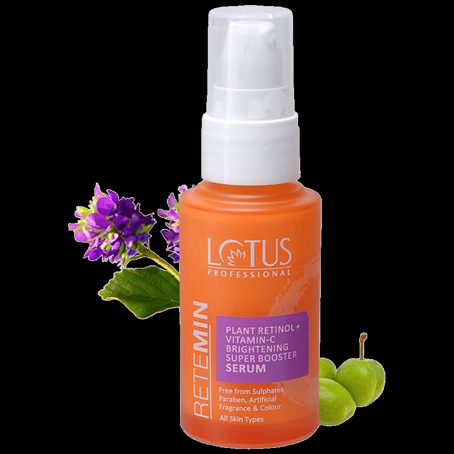 Lotus Professional Retemin Plant Retinol + Vitamin C Brightening Super Booster Serum - Paraben Free