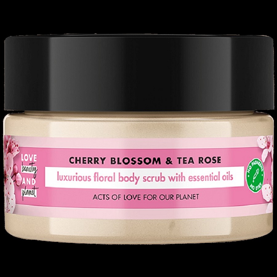 Love Beauty & Planet Luxurious Floral Body Scrub With Essential Oils - Cherry Blossom & Tea Rose