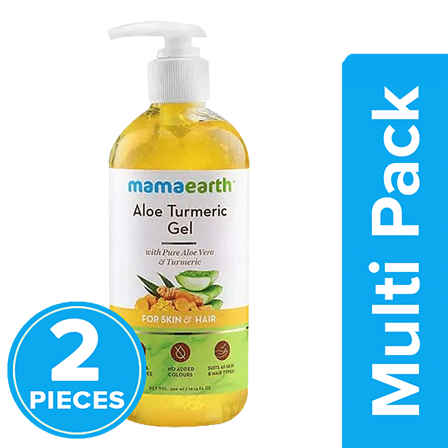 Mamaearth Aloe Turmeric Gel From 100% Pure Aloe Vera Plant For Skin & Hair With Vitamin E