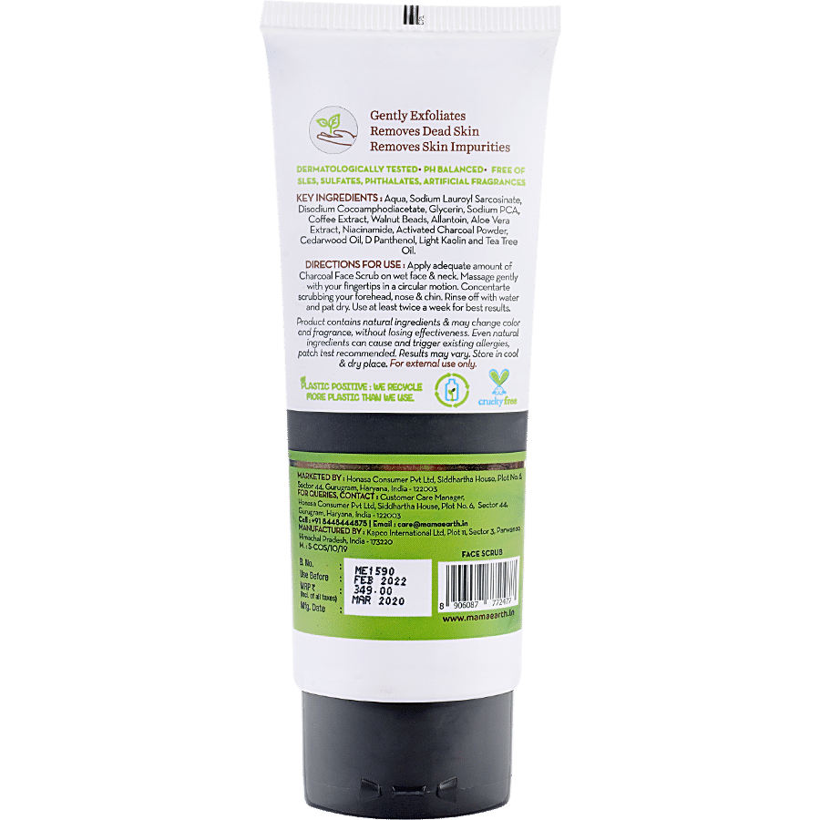 Mamaearth Charcoal Face Scrub With Charcoal & Walnut For Deep Exfoliation - For Oily Skin & Normal Skin