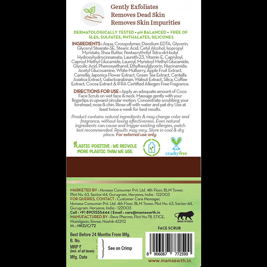 Mamaearth CoCo Face Scrub With Coffee & Cocoa For Rich Exfoliation