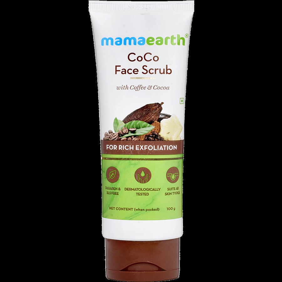 Mamaearth CoCo Face Scrub With Coffee & Cocoa For Rich Exfoliation