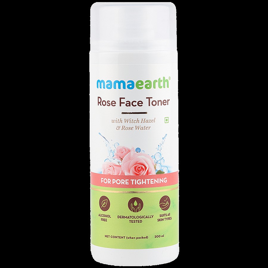 Mamaearth Rose Water Face Toner With Witch Hazel & Rose Water For Pore Tightening