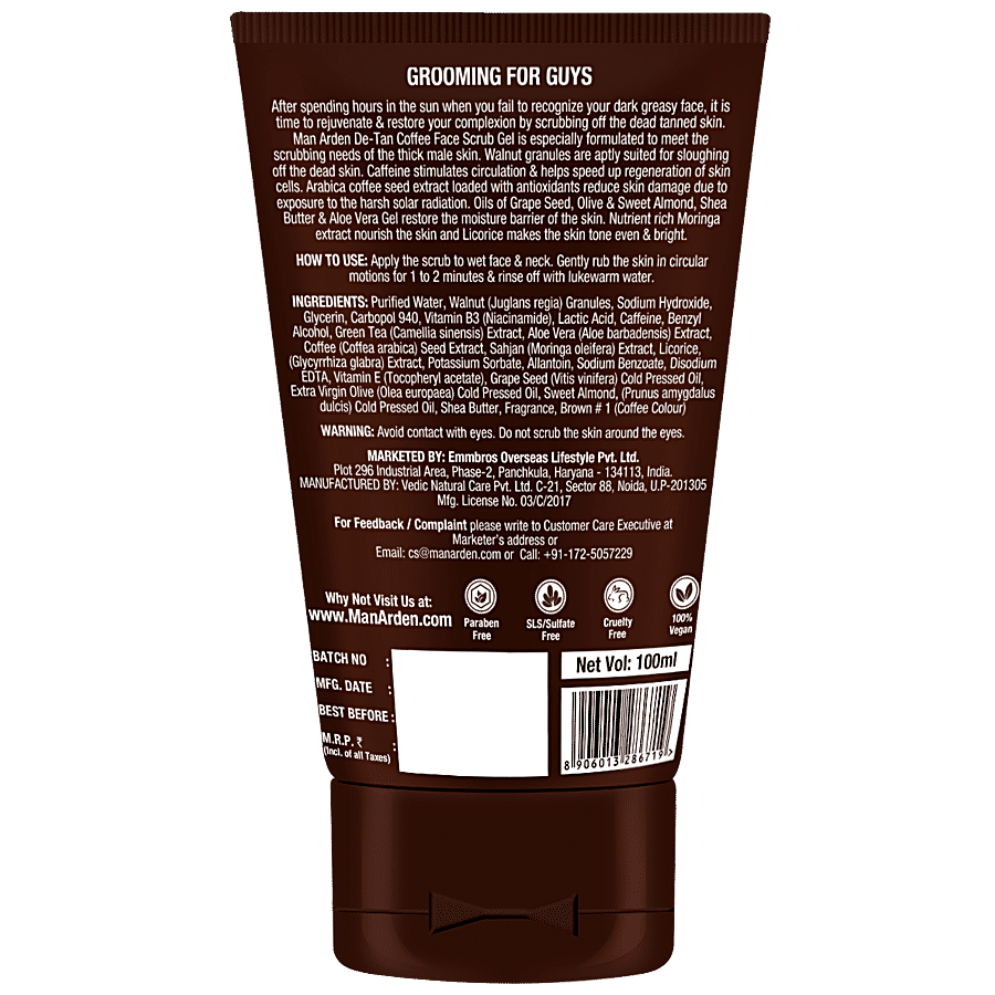 Man Arden Caffeine Series - De Tan Coffee Face Scrub