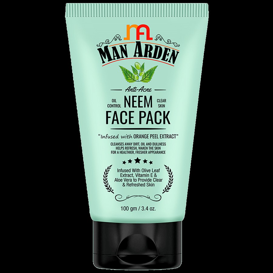 Man Arden Anti-Acne Neem Face Pack - For Oil Control & Clear Skin