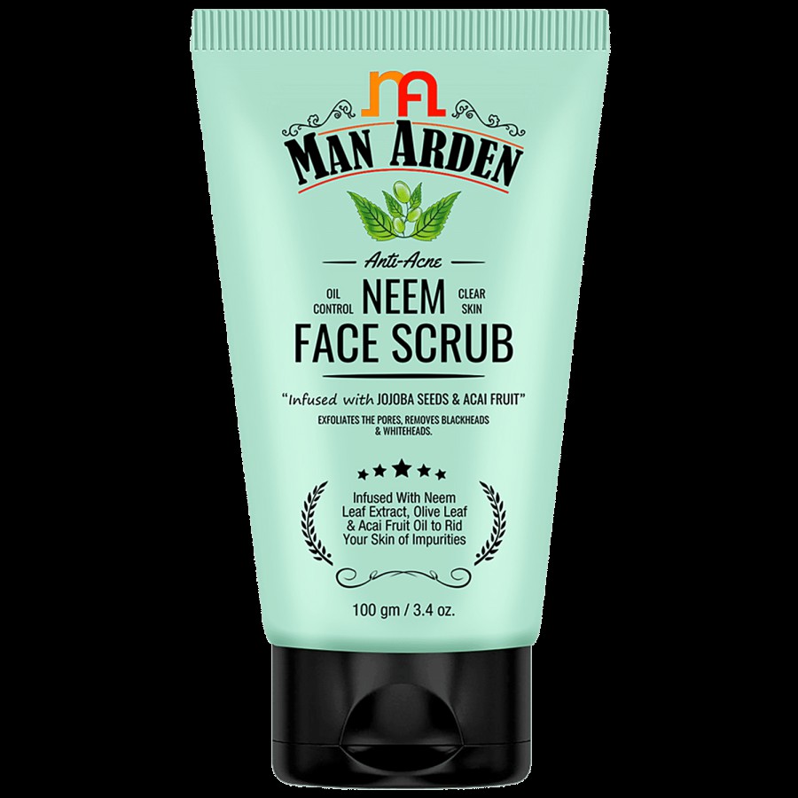 Man Arden Anti-Acne Neem Face Scrub - For Oil Control & Clear Skin