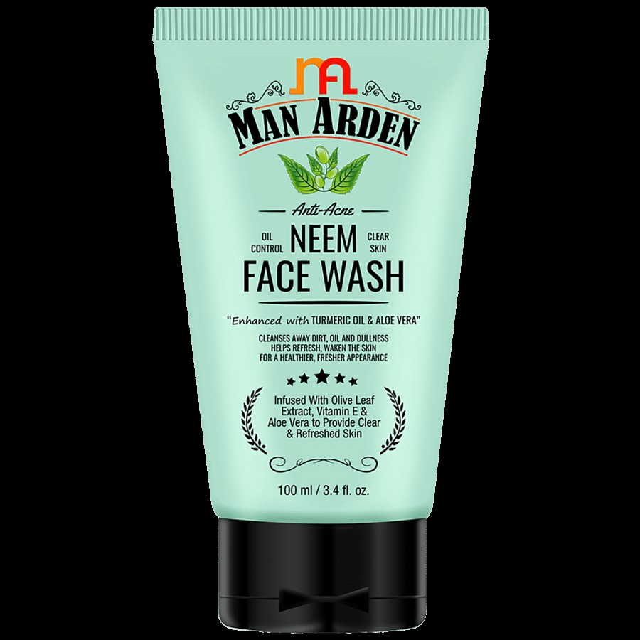 Man Arden Anti-Acne Neem Face Wash - For Oil Control & Clear Skin