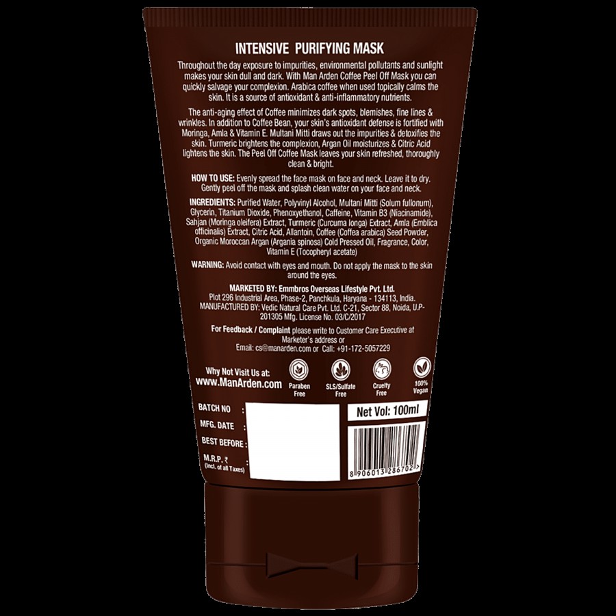 Man Arden Caffeine Series - Coffee Peel Off Mask