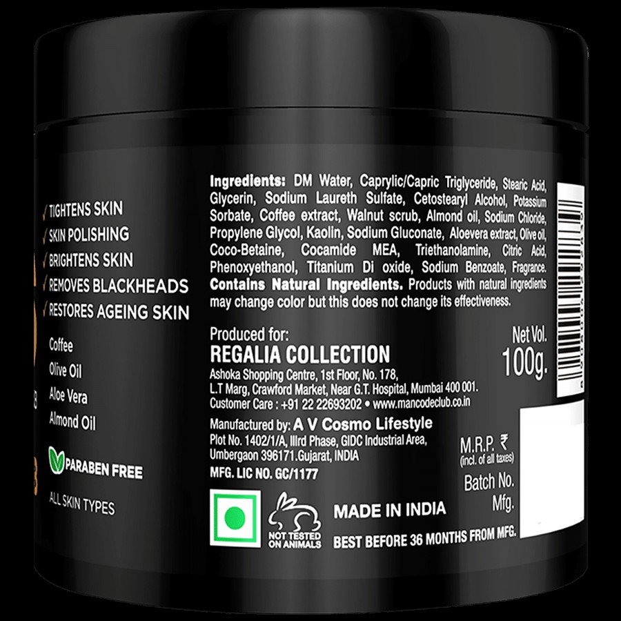 Mancode Caffeine Face Scrub - With Coffee