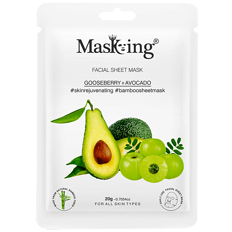 MasKing Bamboo Facial Sheet Mask - Gooseberry & Avocado