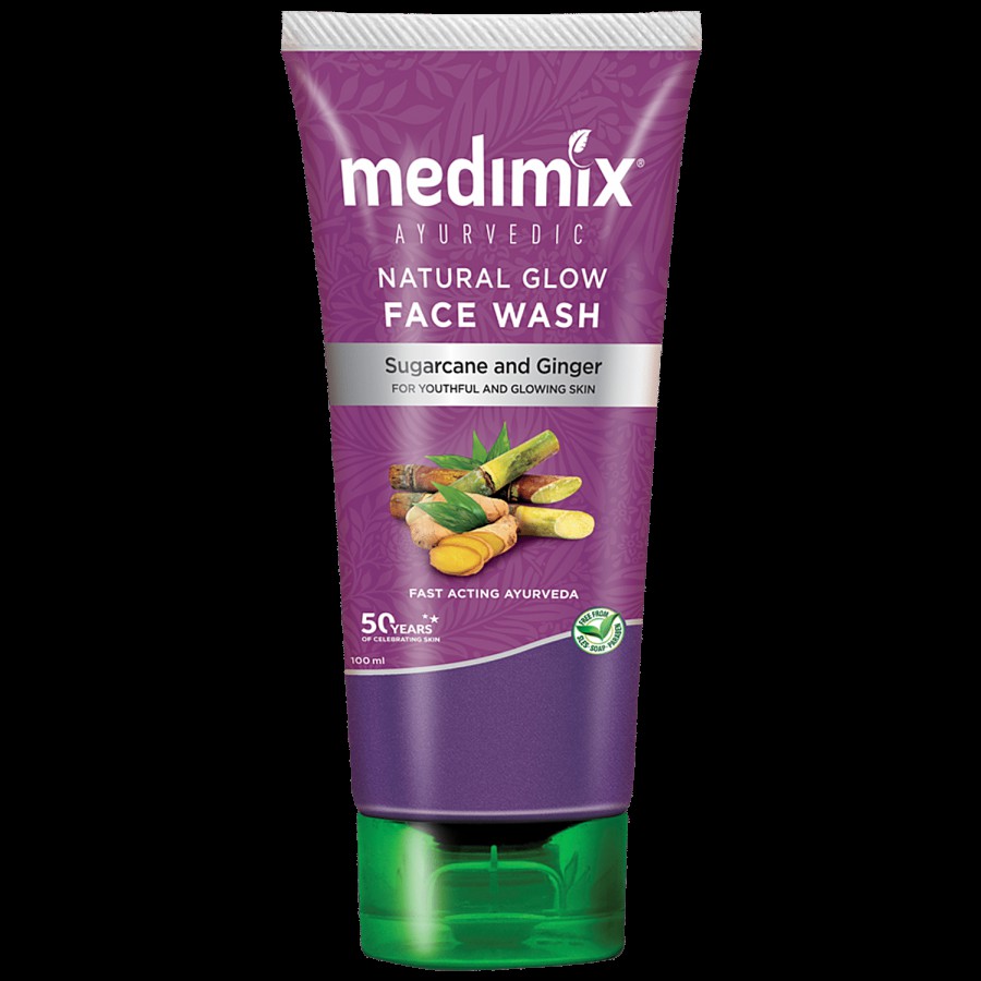 Medimix Natural Glow Facewash - Sugarcane & Ginger