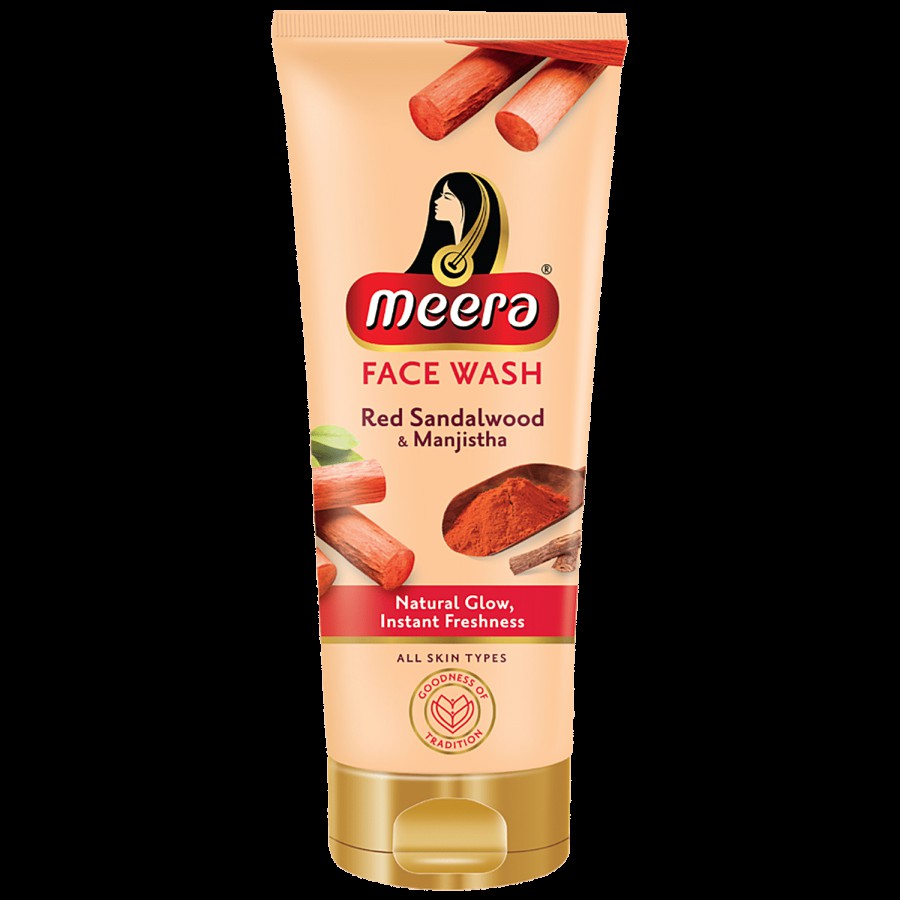 Meera Red Sandalwood & Manjistha Face Wash - For Natural Glow & Instant Freshness