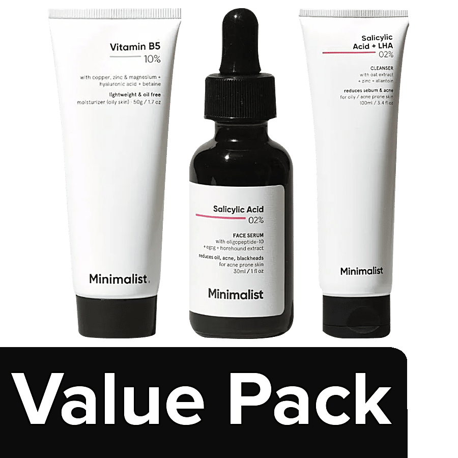 Minimalist Salicylic Acid+LHA 2% Cleanser+Salicylic Acid 2% Serum+VitaminB5 10% moisturizer