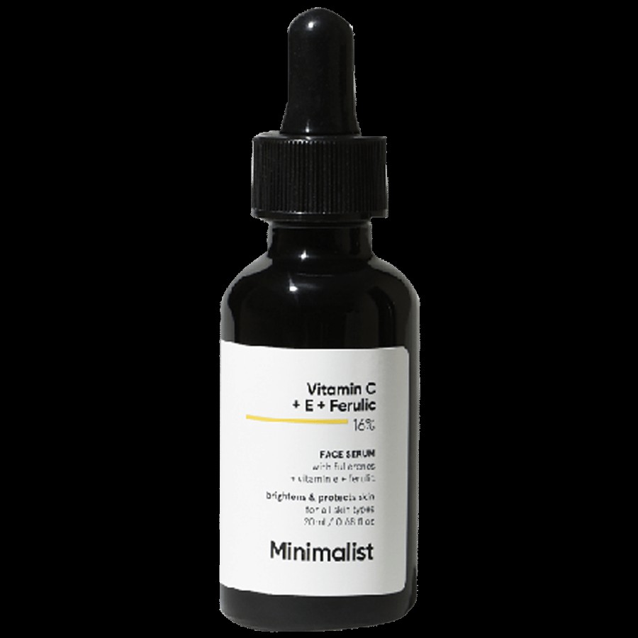 Minimalist 16% Vitamin C Serum With Vitamin E & Ferulic Acid - Brightens & Protects Skin