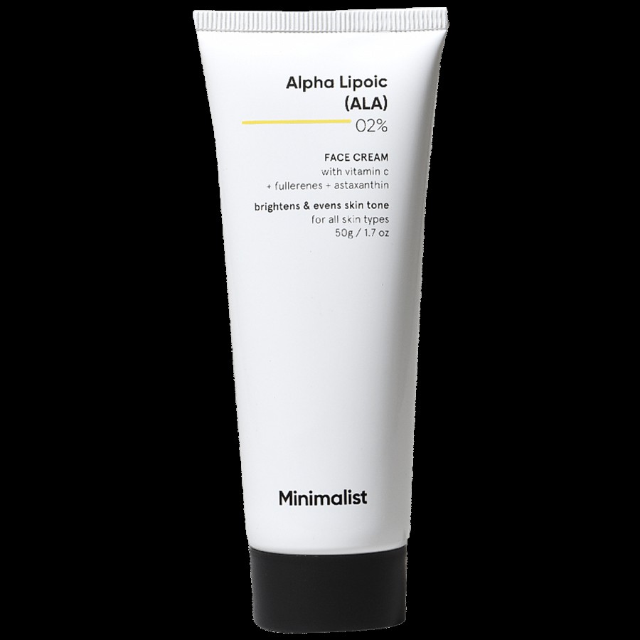 Minimalist 2% Alpha Lipoic ALA Face Cream With Vitamin C - Brightens & Evens Skin Tone