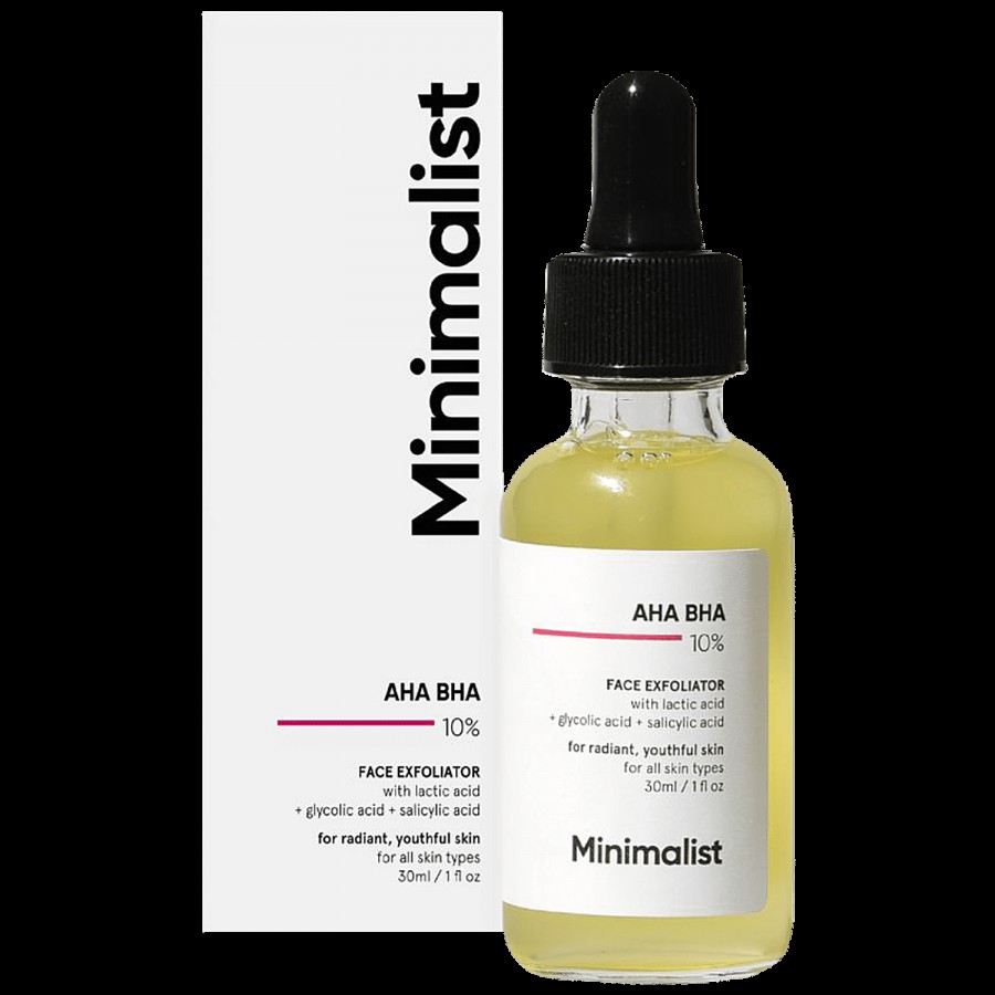 Minimalist Lactic Acid 10% + HA 1% Face Serum - Exfoliates & Hydrates Skin