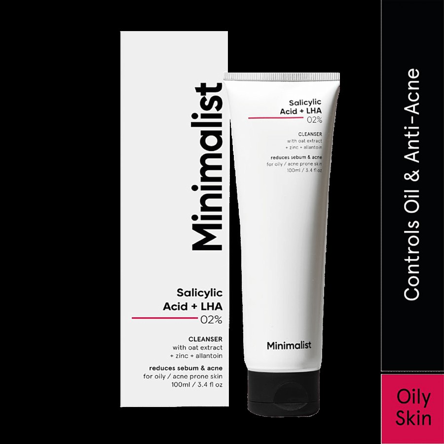 Minimalist Salicylic Acid + LHA 2% Face Cleanser - Reduces Sebum & Prevents Breakouts